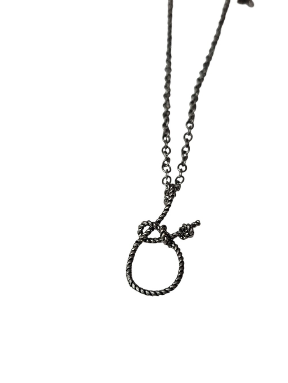 Justin Boots Western Lariat Necklace Antiqued Silver Knot Pendant